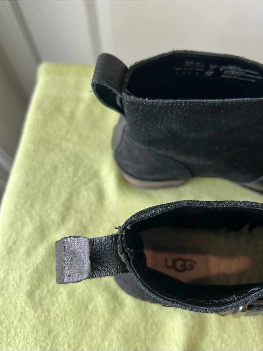 UGG Wright Black Suede Ankle Booties with Buckle Strap. Size 6 - Picture 10 of 10